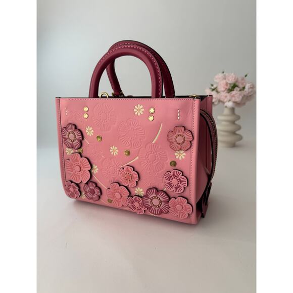 Coach Rogue Bag 25 In Colorblock With Bubblegum Pink Tea Rose NWOT - Picture 9 of 14
